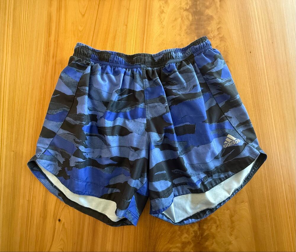 girls XL 14 16 Adidas blue camo shorts lined